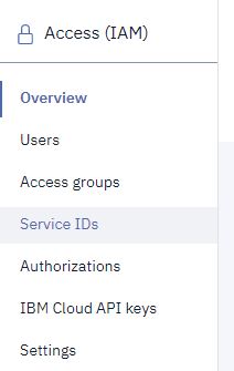 IBM Cloud service IDs