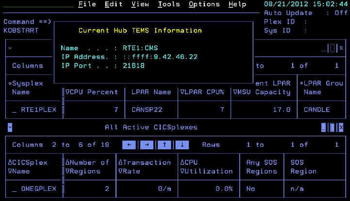 The current hub Tivoli Enterprise Monitoring Server information with the correct server name