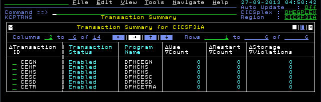 subpanel with CPU Time shown as first column after two static columns