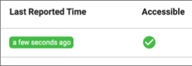 Engine with green Last Reported Time and Accessible values