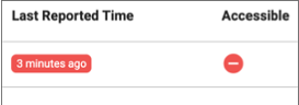 Engine with red Last Reported Time and Accessible values