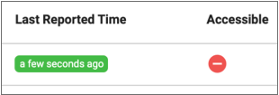 Engine with green Last Reported Time value but red Accessible value