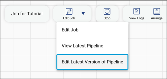 Editing the latest version of a pipeline from the canvas