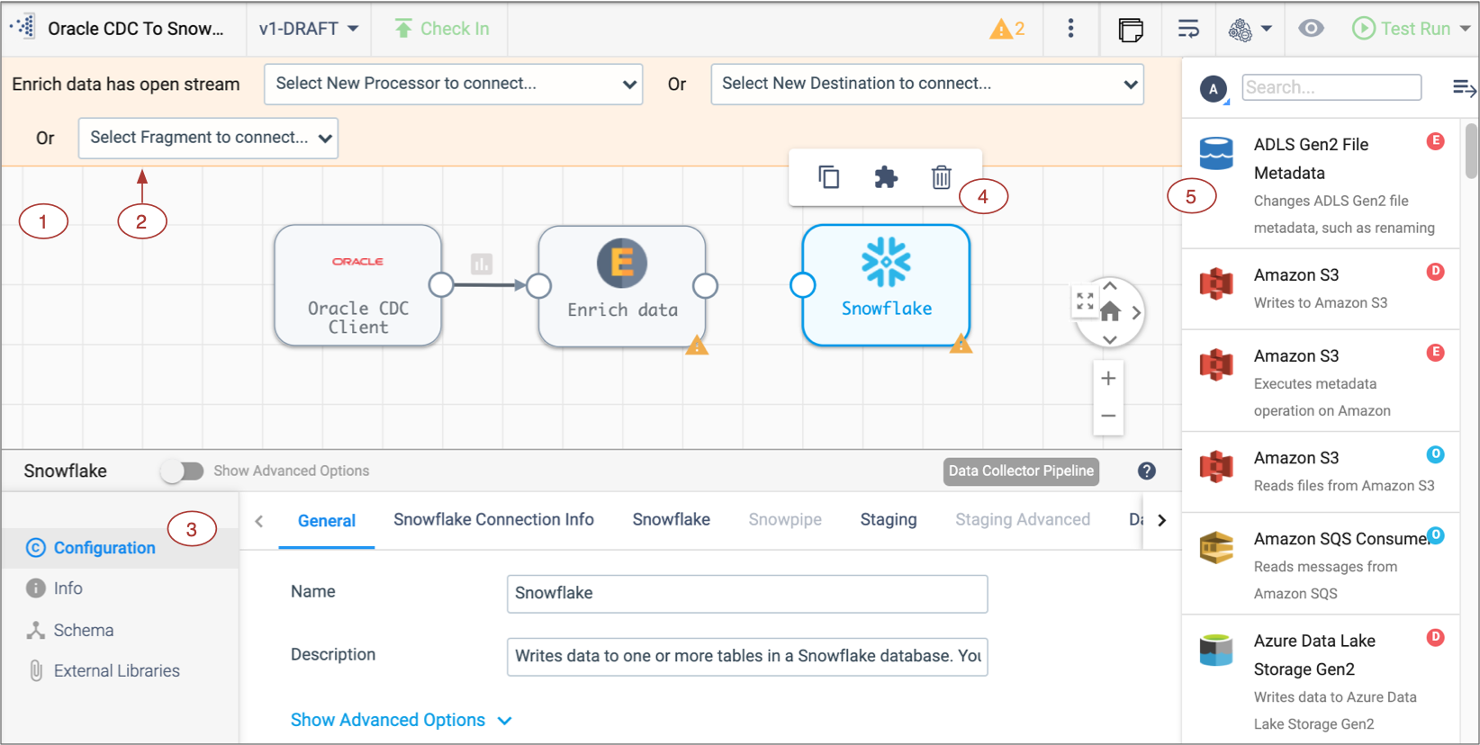 Classic pipeline canvas UI