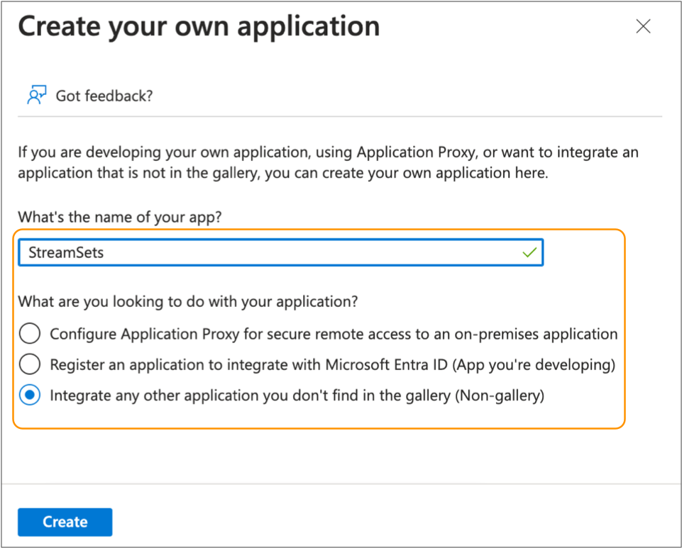Creating an application