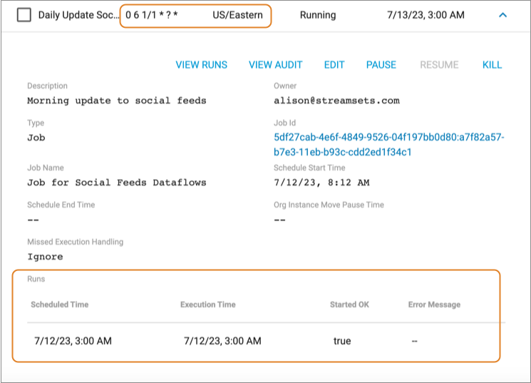 Scheduled task that starts in the US/Eastern time zone