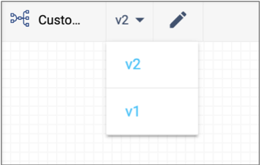 Viewing a previous topology version from the canvas