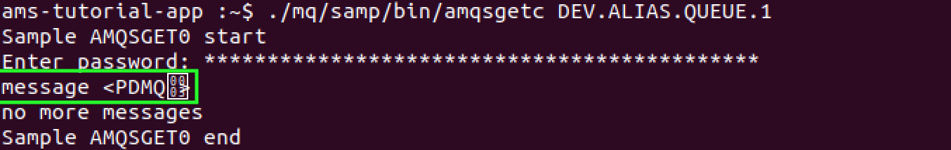 Shows the output message