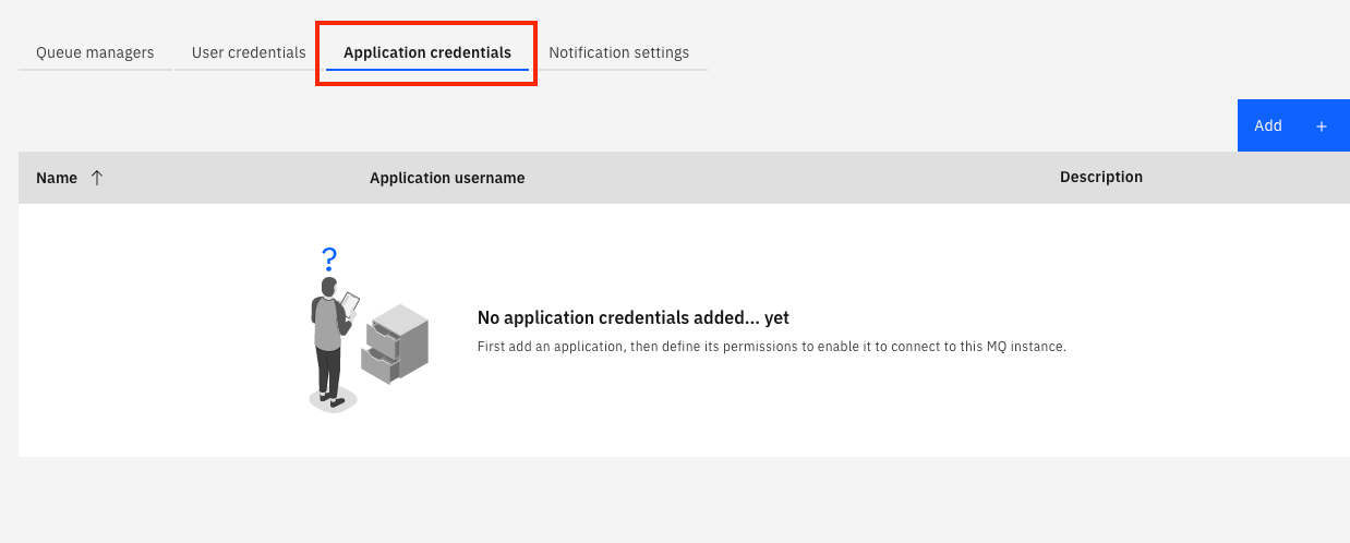 shows the Applications Credentials tab