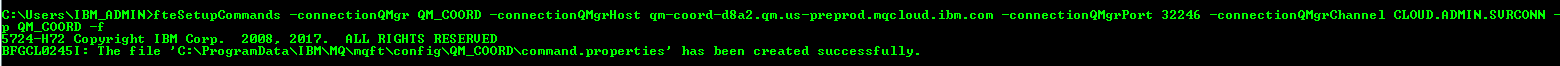 Shows the fteSetupCommands