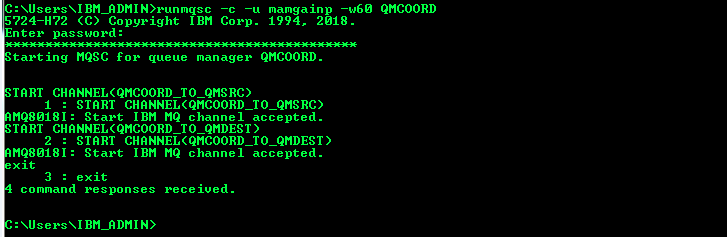 Shows QMCOORD channels starting