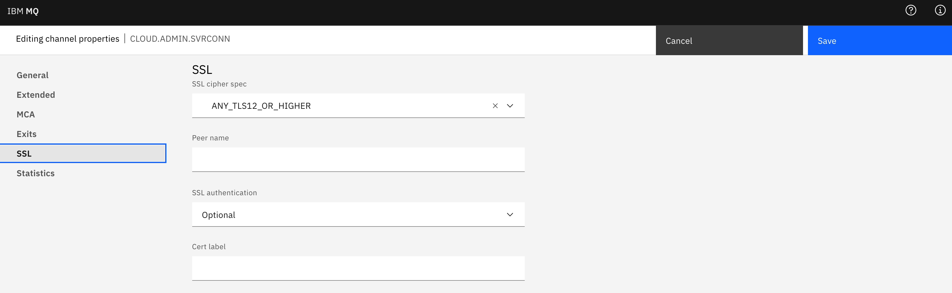 Shows the SSL tab