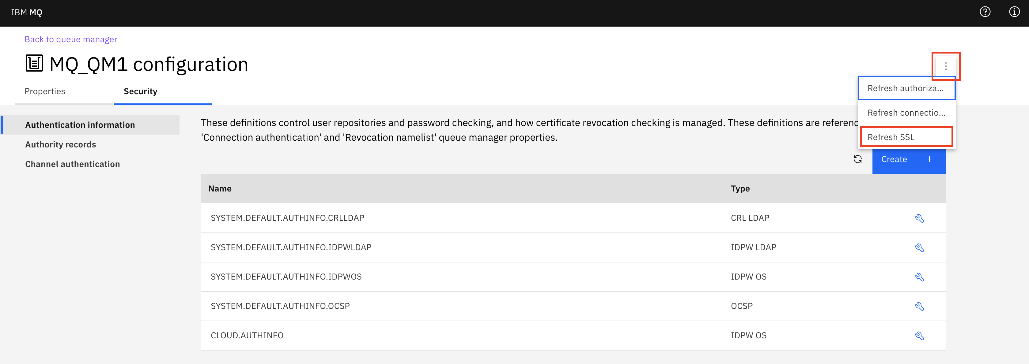 Shows the Refresh SSL command