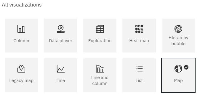 Map option for visualizations