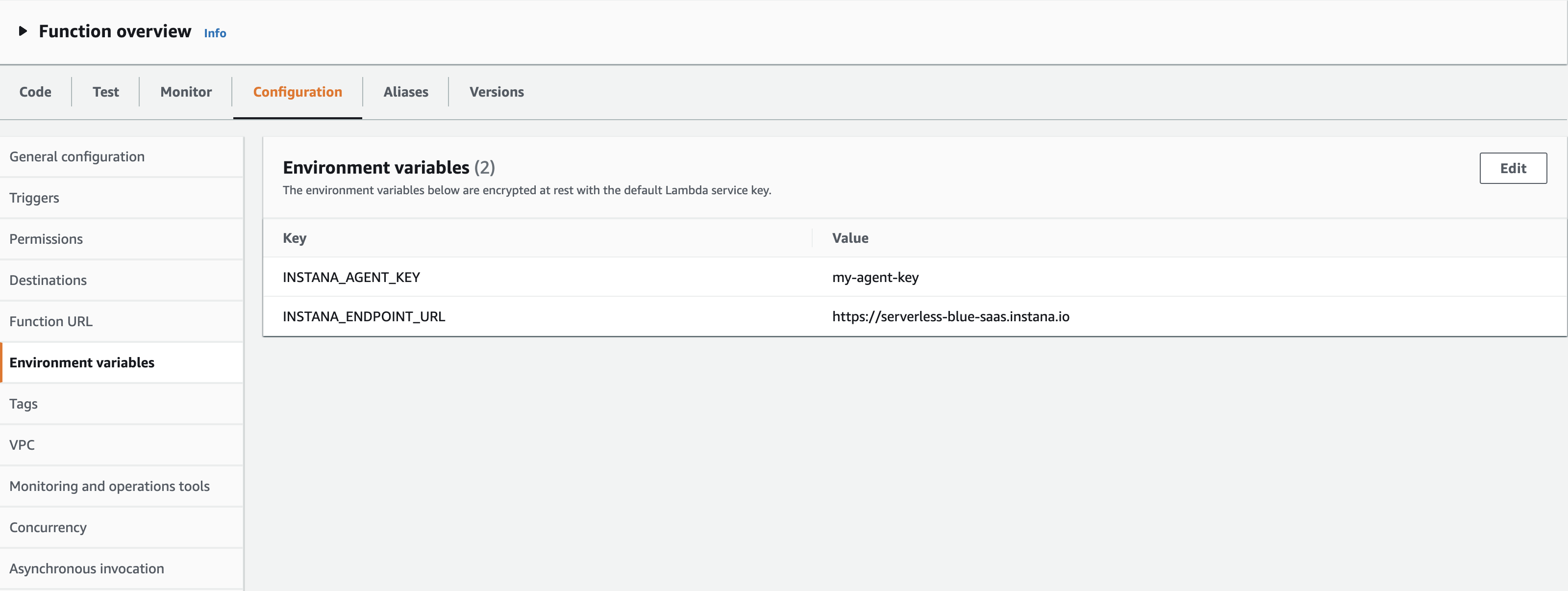 settings for default env variables