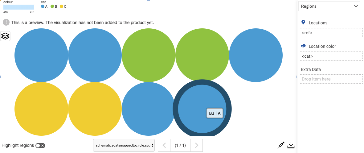 Sample SVG with mappable circles mapped with data