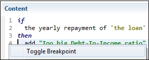 Image shows the toggle breakpoint.
