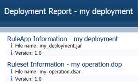 Image shows the deployment report.