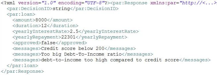 Image shows the server response.