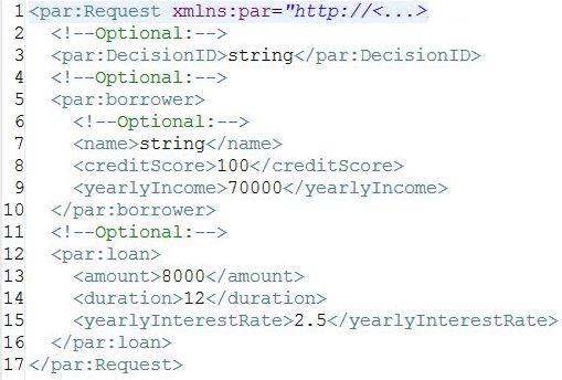 Image shows the run request.