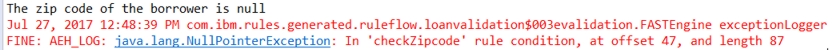 Image shows the null message.
