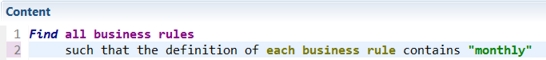 Image shows the query conditions.
