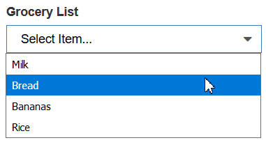 Image showing a selectable list and a rectangle.