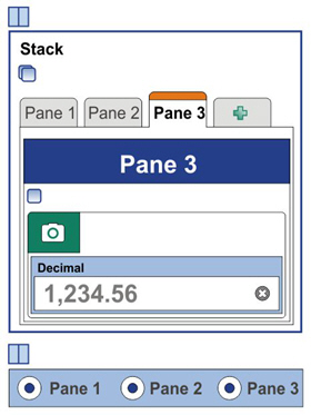 A screen capture of a pane displayed at the top of a Stack view.