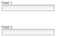 Field 1 and Field 3 stacked vertically with a space between them where Field 2 would be if it was not hidden