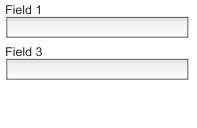 Field 1 and Field 3 stacked vertically with no space between them