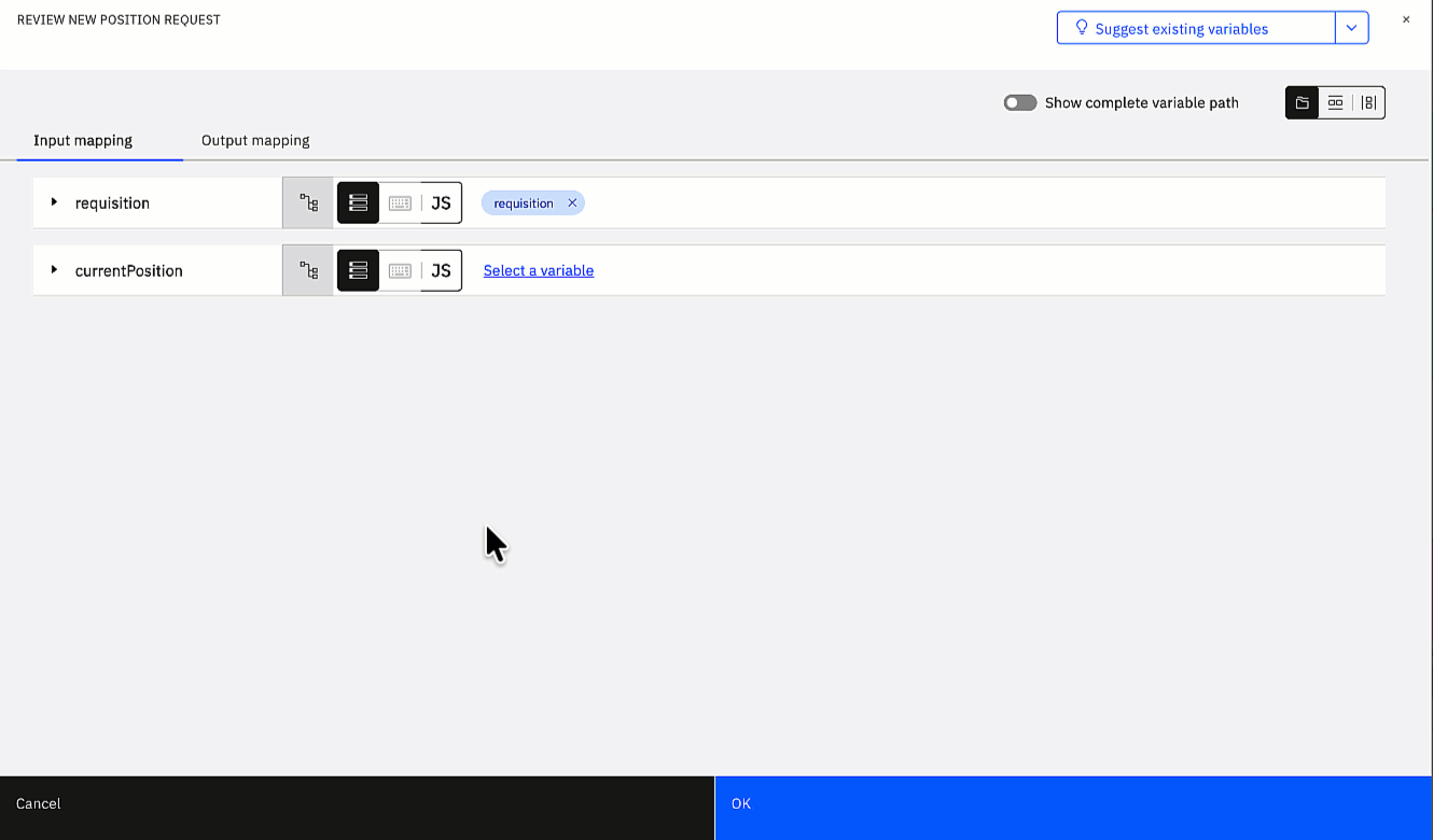 Animated GIF showing cursor entering a value into the parent field