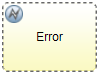 This icon indicates the Error event handler on the palette for client-side human services.