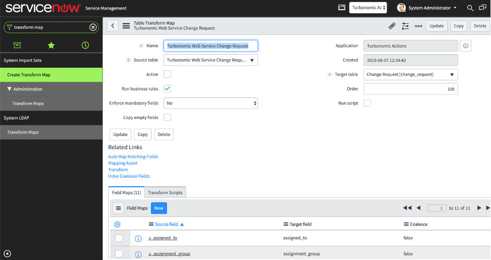 Different configuration item than the default VM instance in the change request table