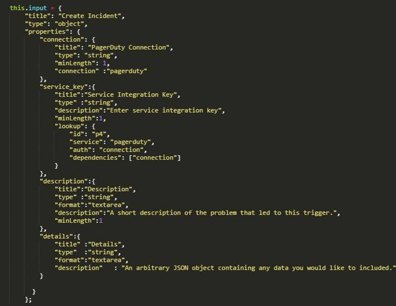 Fields in properties key