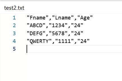 Sample text file representing reference data.