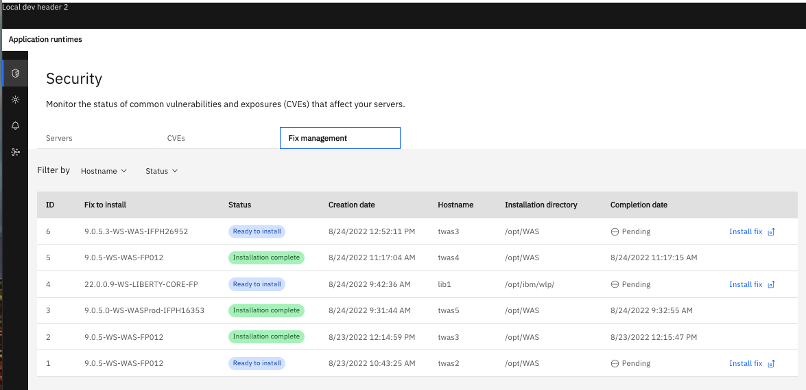 Screenshot of the Security window