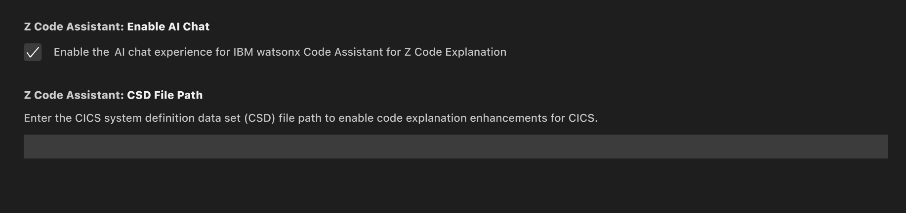 Enable AI chat experience option in VS Code extension