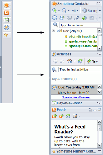 Sidebar showing all available applications