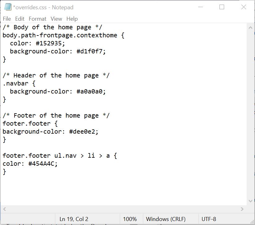 Copy the given code block into your css file