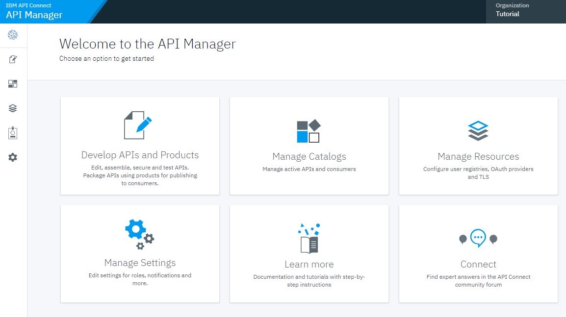 API Manager screen