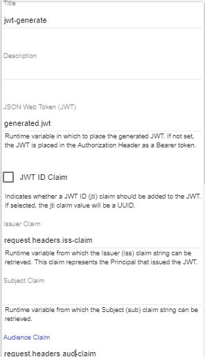 JWT Generate properties