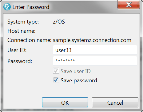 Remote system sign-on window with authentication information