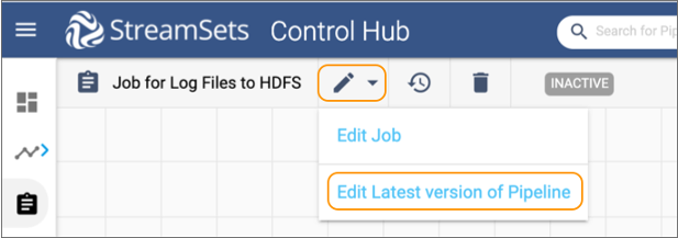Editing the latest version of a pipeline from the canvas