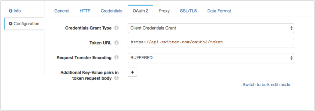 OAuth 2 properties page