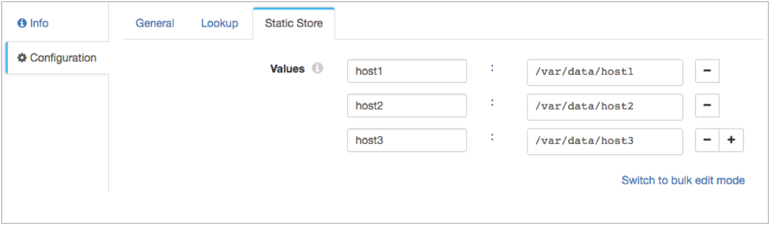 Static Store properties page