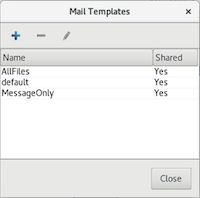 The Mail Templates window.