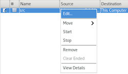 Edit a scheduled transfer.