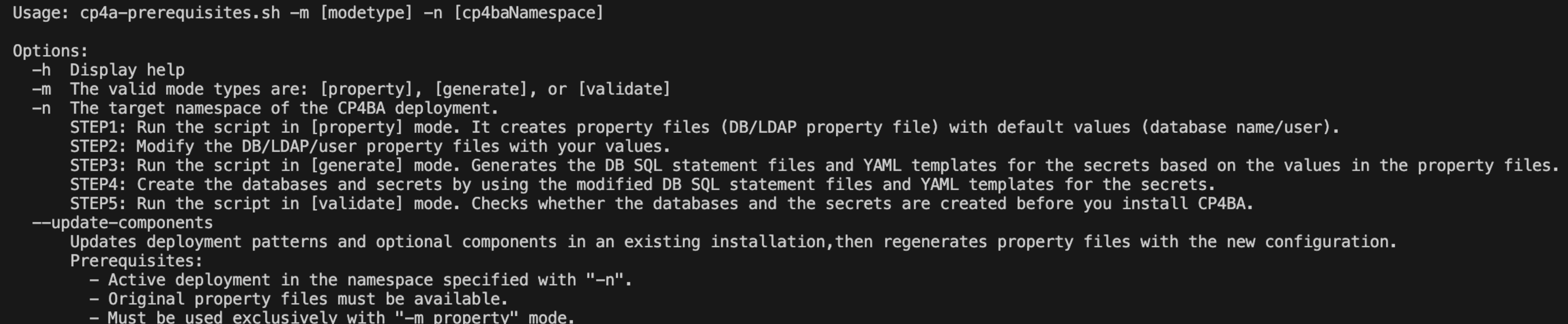 Prerequisites script help
