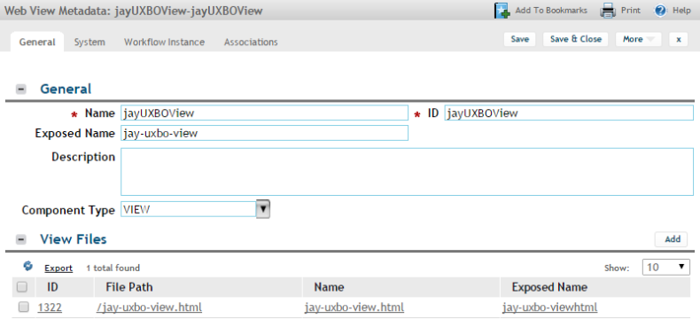 Example of adding the HTML view file